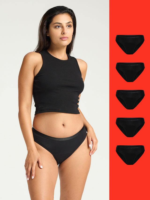 Pack de 5 bikinis classiques niveau d’absorption variés