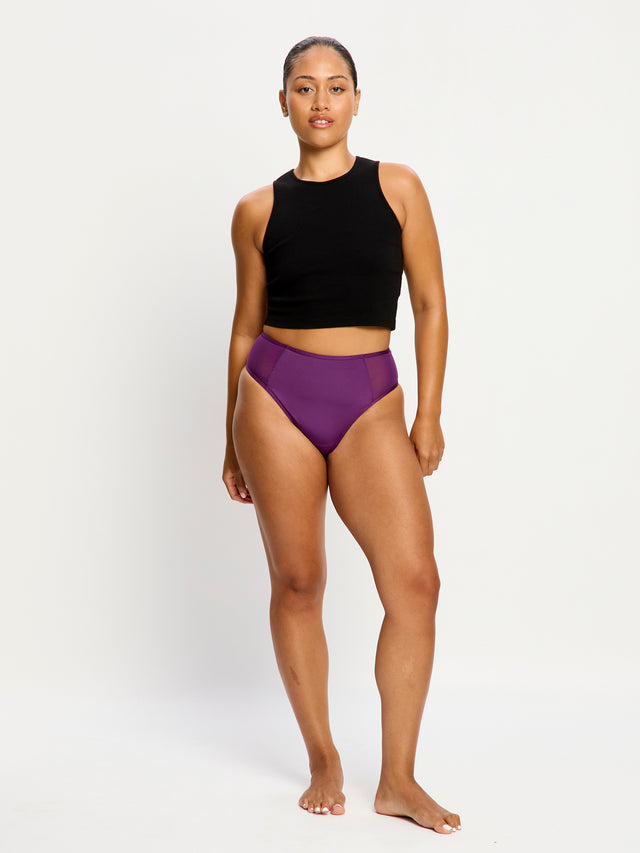 Culotte taille haute Allure flux moyen Violet mystique