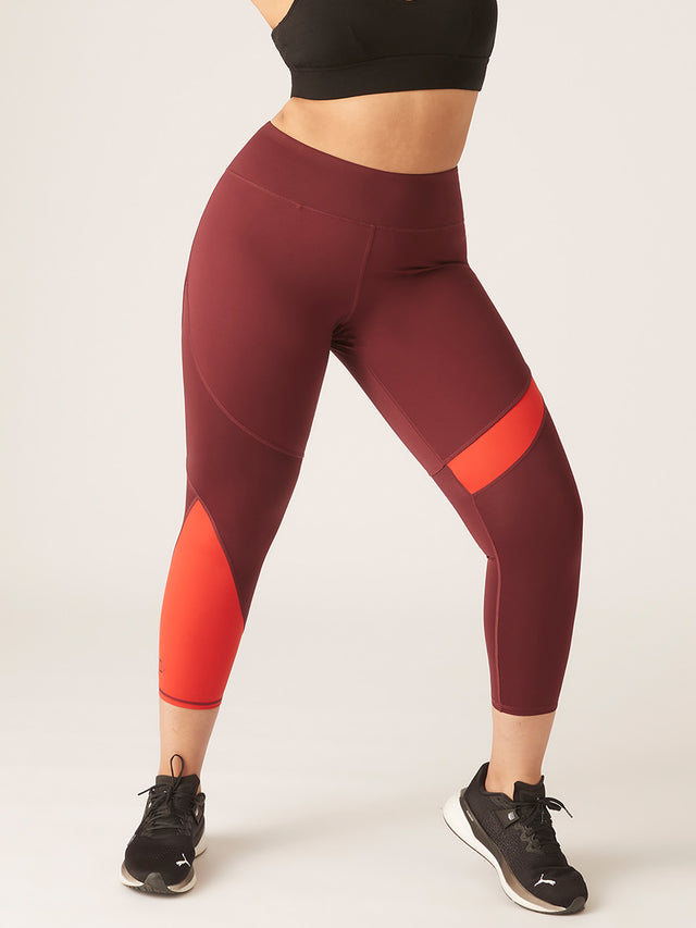 Puma X Modibodi 7/8 Active Legging Moderate Aubergine/Gebranntes Rot