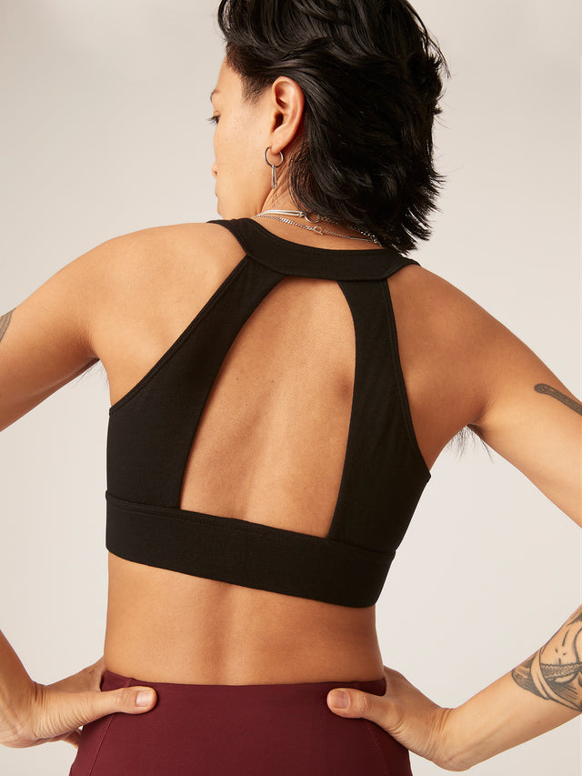 Merino Active Crop Schwarz