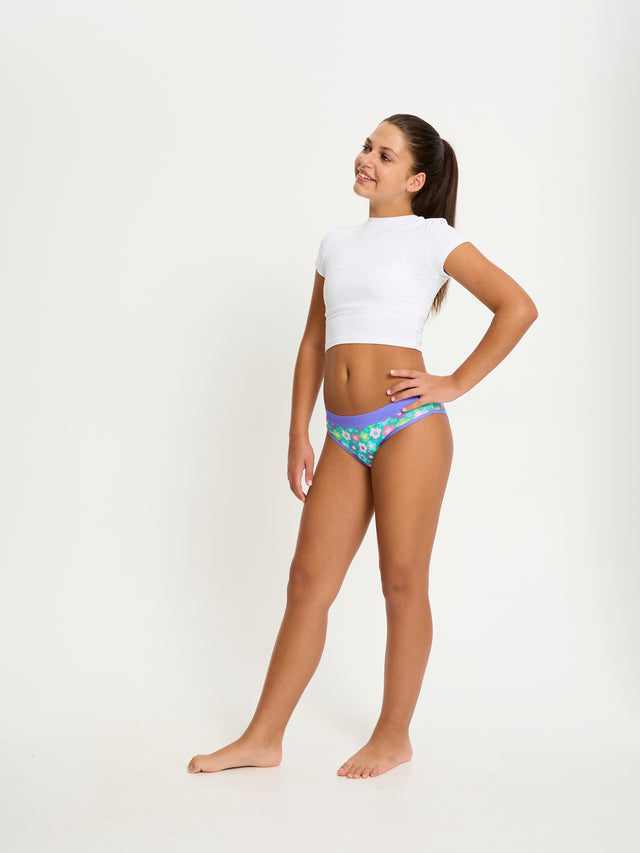 SmileyWorld® | Modibodi Teen Hipster Bikini Super Playful Petal Green