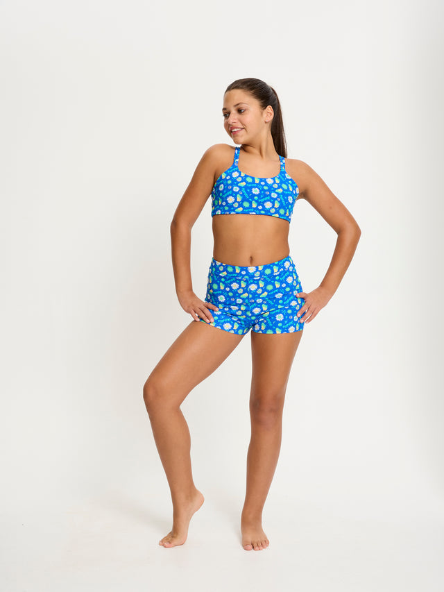 SmileyWorld® | Modibodi Teen Bademode Hi Waist Short Super Boho Botanical Blue