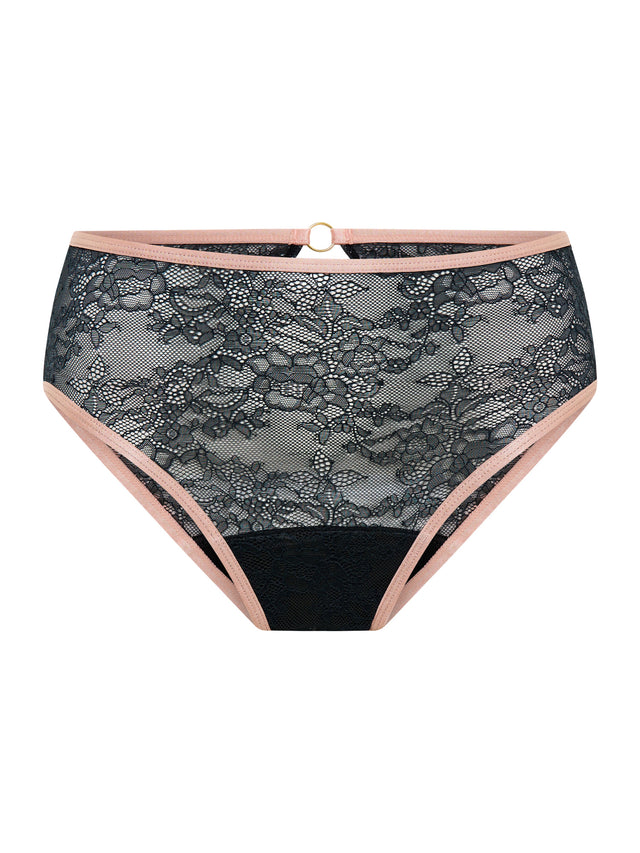 Culotte taille haute Bliss flux moyen Noir de jais