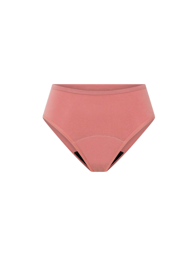 Pack de 3 culottes taille mi-haute basiques flux moyen Lit de roses/Vert sarcelle/Violet tonic