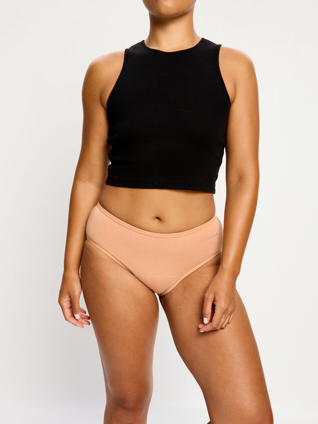 Culotte taille mi-haute basique flux moyen Argile italienne