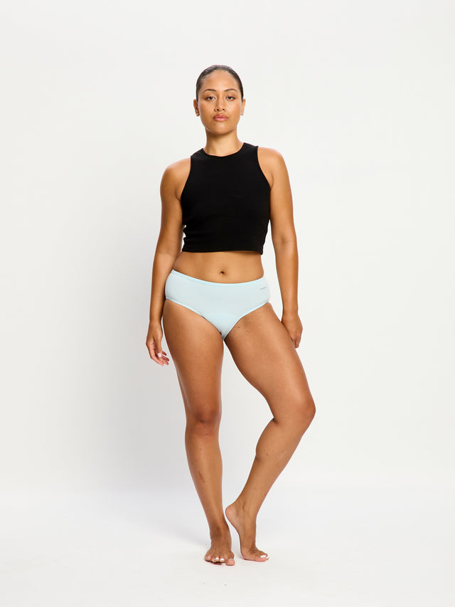 Culotte taille mi-haute basique flux moyen Bleu morose