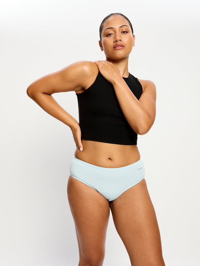 Culotte taille mi-haute basique flux moyen Bleu morose