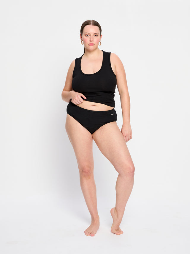 Culotte taille mi-haute basique flux ultra Noir