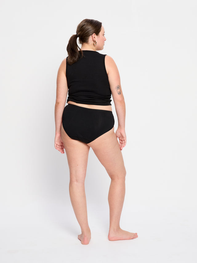 Culotte taille mi-haute basique flux ultra Noir