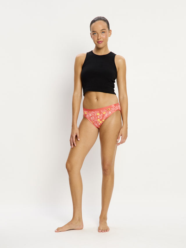 SmileyWorld® | Modibodi Classic Bikini Moderate Boho Koralle
