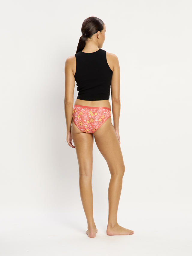 SmileyWorld® | Modibodi Classic Bikini Moderate Boho Koralle