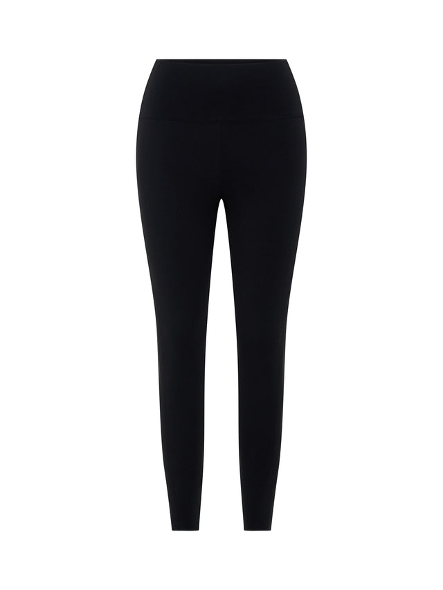 Lange Leggings mit geklebtem Panel in Schwarz