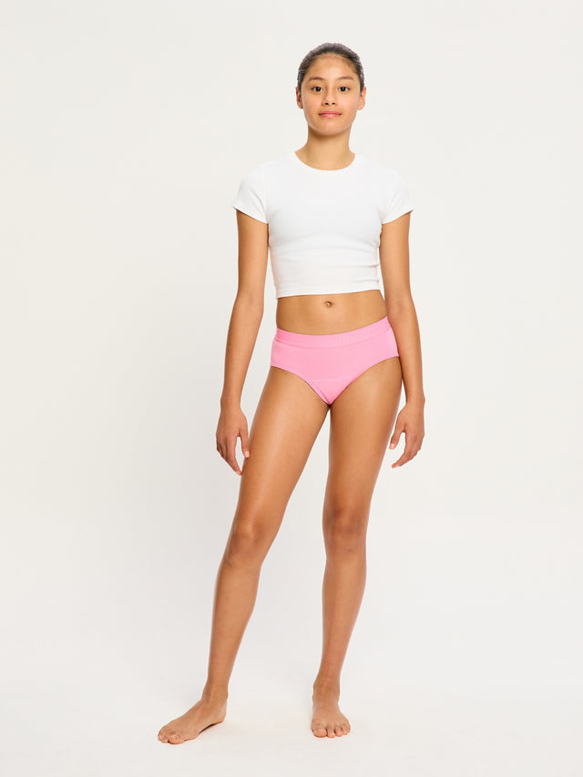Pack de 3 shorts boyleg taille basse ado Rose bonbon/Bleu bulle/Vert melon