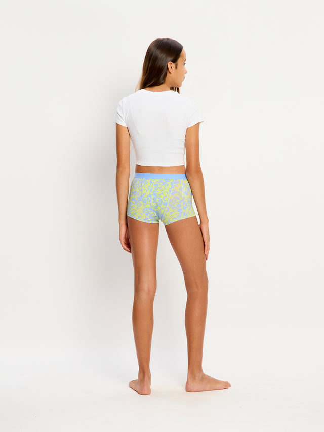 SmileyWorld® | Boxer taille basse ado Modibodi flux ultra Vert groovy