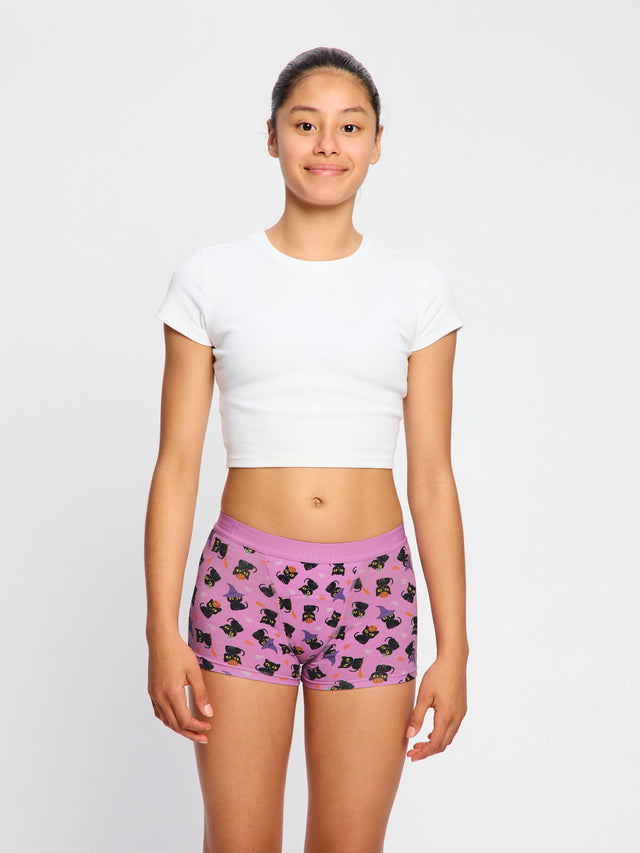 Teen Hipster Boyshort Super Witchy Whiskers Rosa