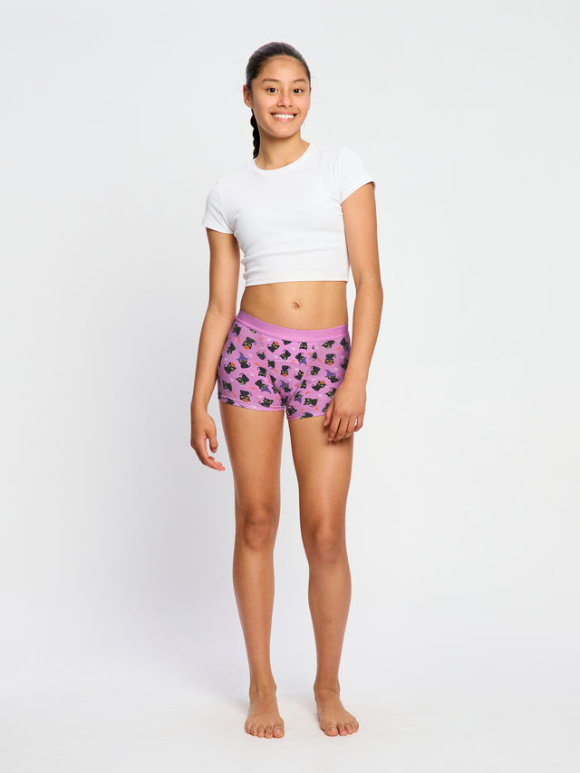 Teen Hipster Boyshort Super Witchy Whiskers Rosa