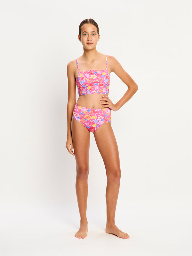 Marine Dream Teen Swimwear Bikinihose mit hoher Taille, Super Tropicana Crush