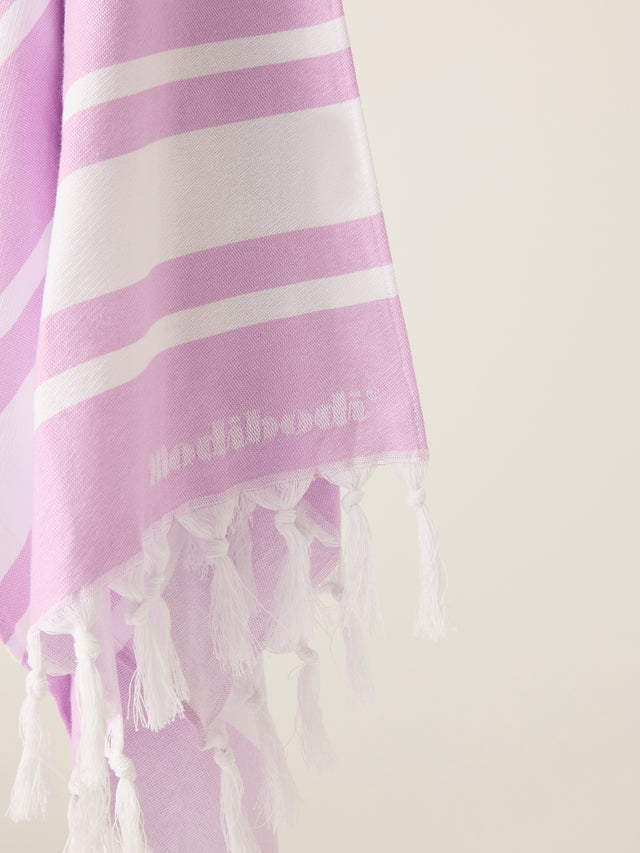 Serviette de plage en coton biologique Lilas