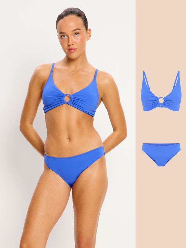 Ensemble bikini à décolleté plongeant Indigo électrique