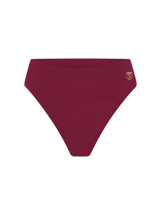 Culotte taille haute sans coutures West Ham United Women X Modibodi Bordeaux Moyen