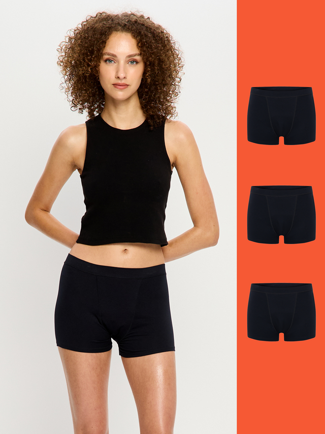 Lot de 3 boxers doux et extensibles sans coutures, super noir