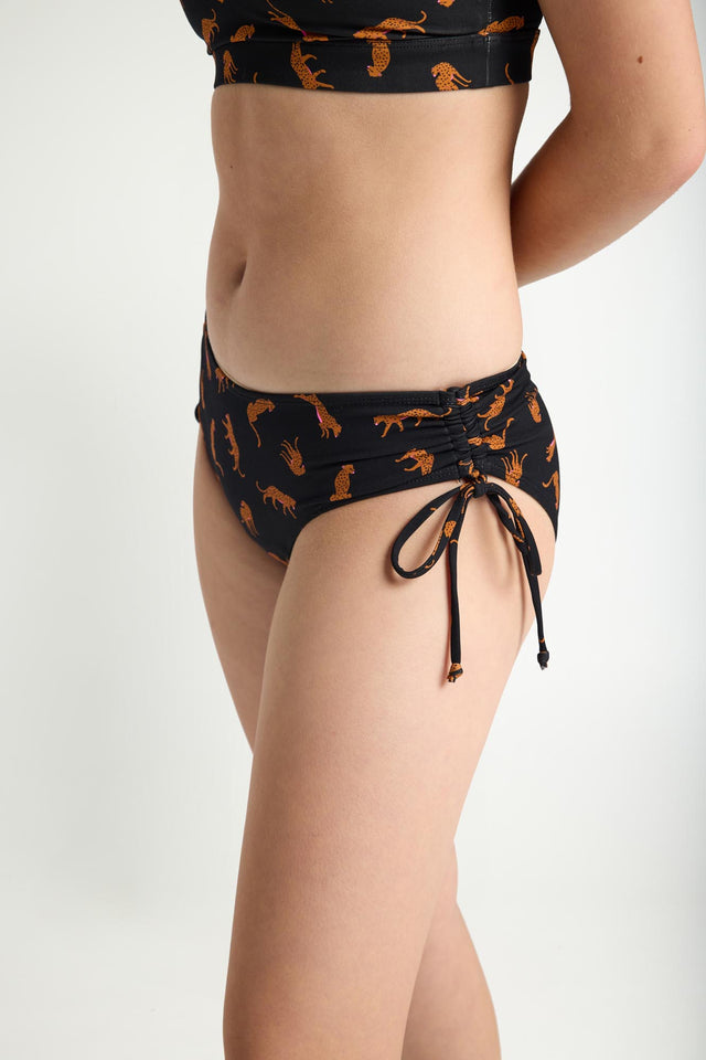 Teen Bademode Bikinihose mit seitlicher Schnürung Super Cheetah Chase Schwarz