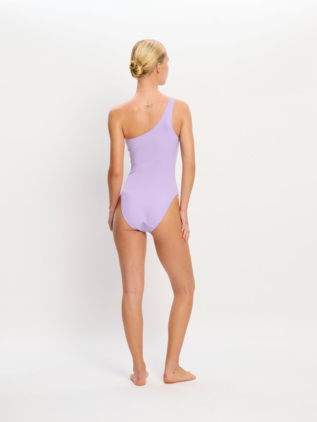 Bademode One-Shoulder Einteiler Helles Lavendel