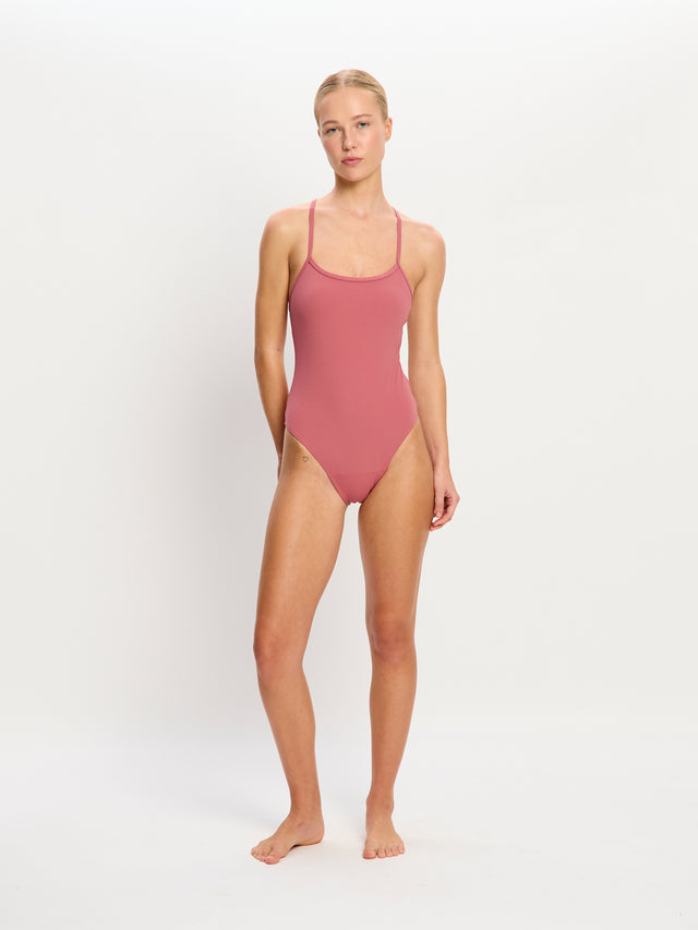 Maillot de bain une pièce Molokai dos en X niveau d’absorption ultra Mauve
