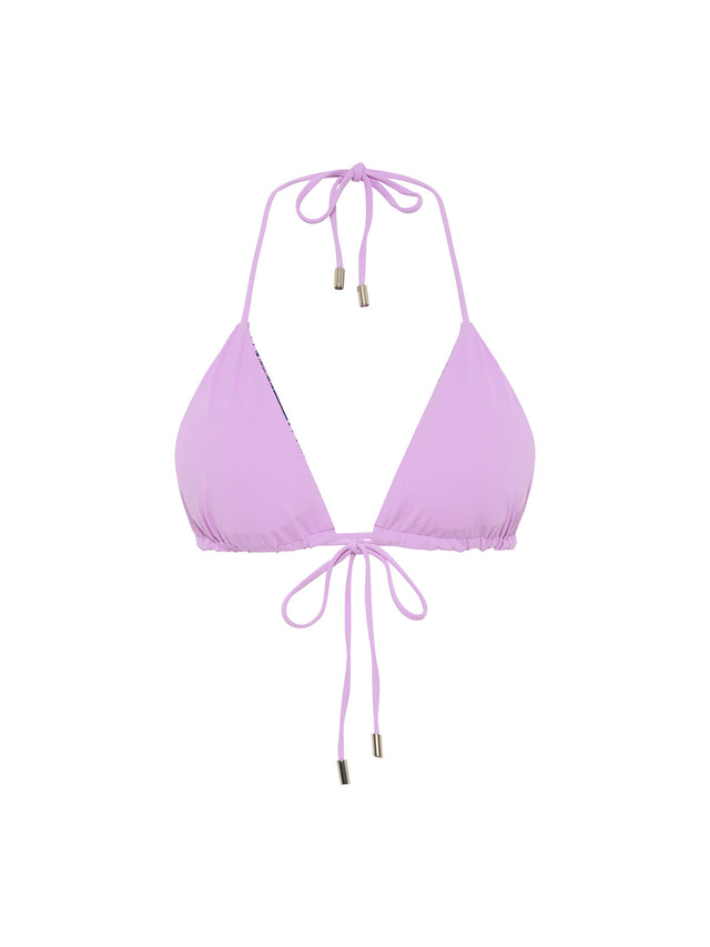 Haut de maillot de bain triangle réversible Imprimé Minuit tropical/Lavande