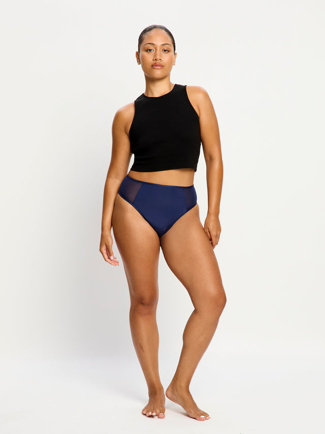Allure Hi Waist Brief Moderate Night sky Blue