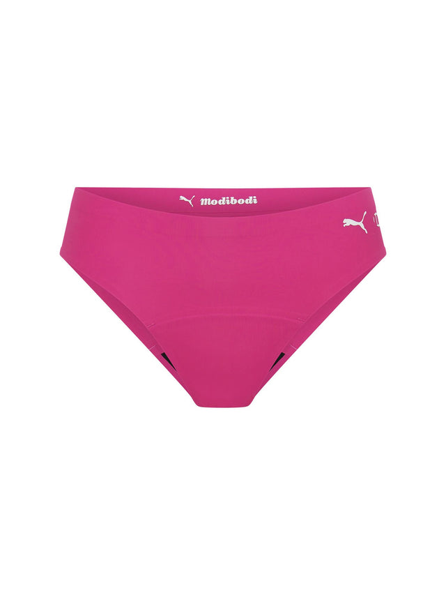 Puma X Modibodi Seamfree Active Bikini Moderate Garnet Rose Pink
