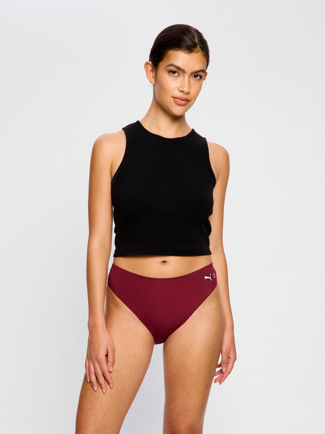 Bikini Actif sans coutures Puma X Modibodi flux moyen Rubis scintillant