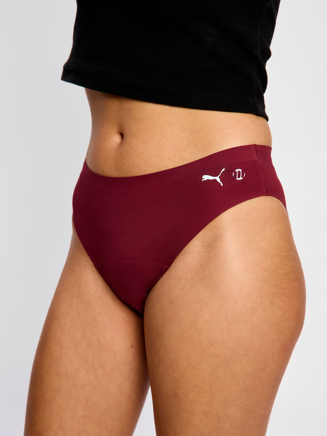 Bikini Actif sans coutures Puma X Modibodi flux moyen Rubis scintillant