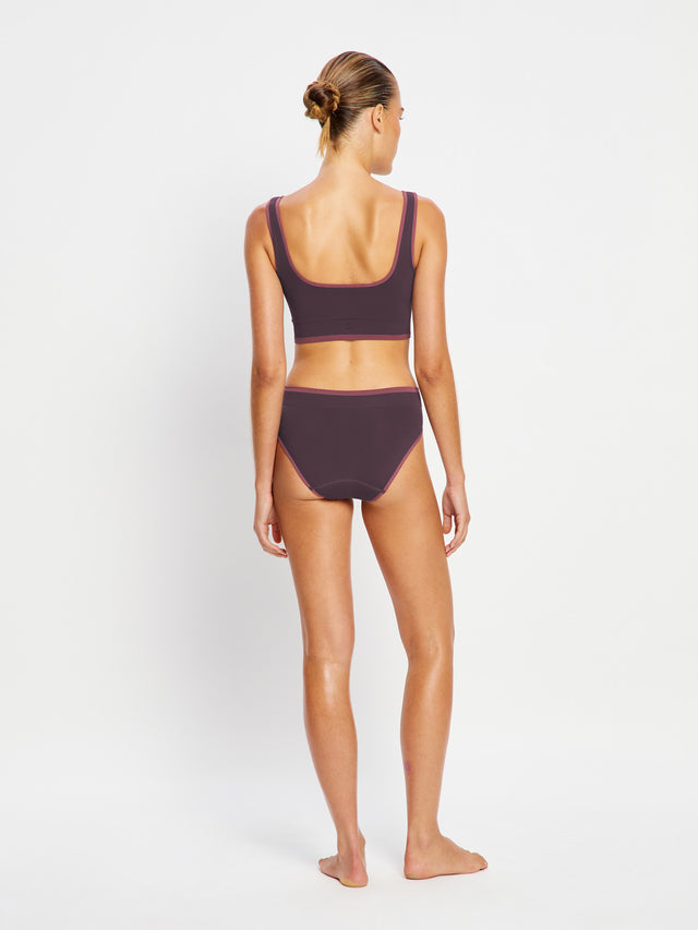Puma X Modibodi Seamless Hi-Leg Cheeky Brief Light Rich Cocoa Brown