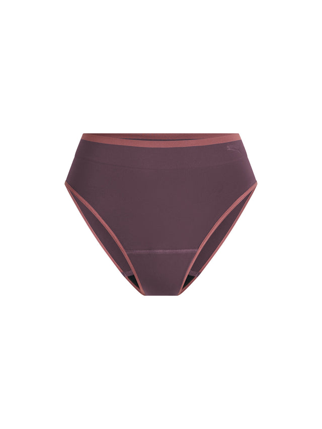 Puma X Modibodi Seamless Hi-Leg Cheeky Brief Light Rich Cocoa Brown