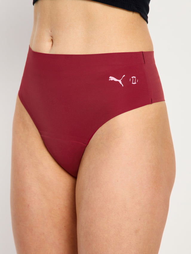 Puma X Modibodi Seamfree Active Hi Waist Cheeky Moderate Caramelised Red