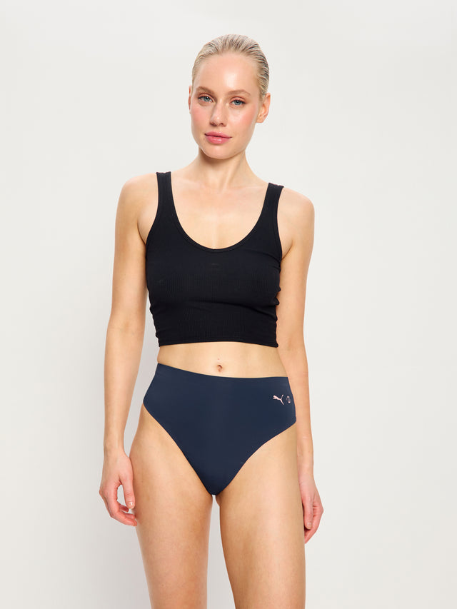 Puma X Modibodi Seamfree Active Hi Waist Cheeky Moderate Midnight