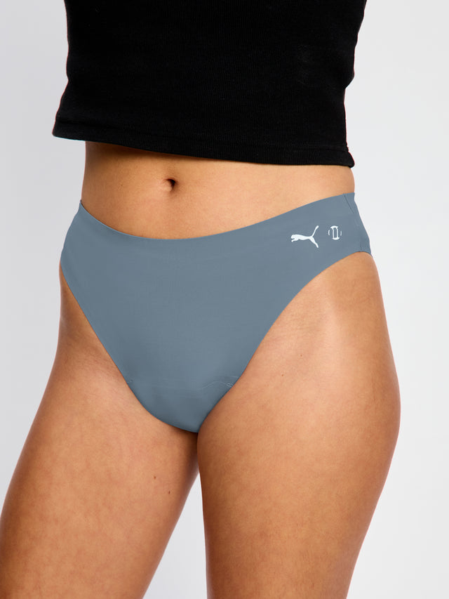 Puma X Modibodi sans coutures Actif échancré cheeky flux moyen Bleu natif