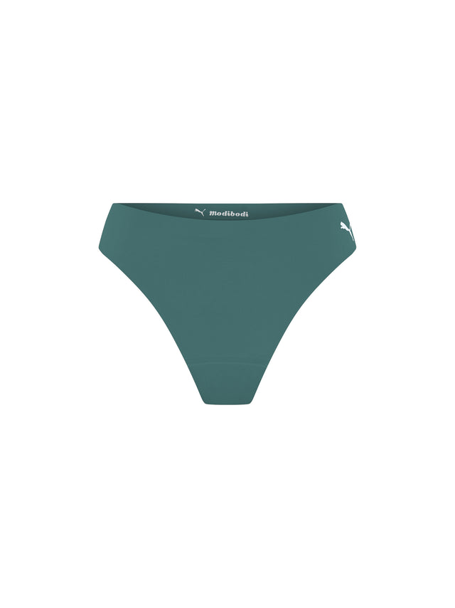 Bikini Actif sans coutures Puma X Modibodi flux moyen échancré cheeky Vert sauge