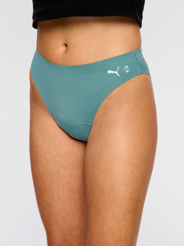 Bikini Actif sans coutures Puma X Modibodi flux moyen échancré cheeky Vert sauge