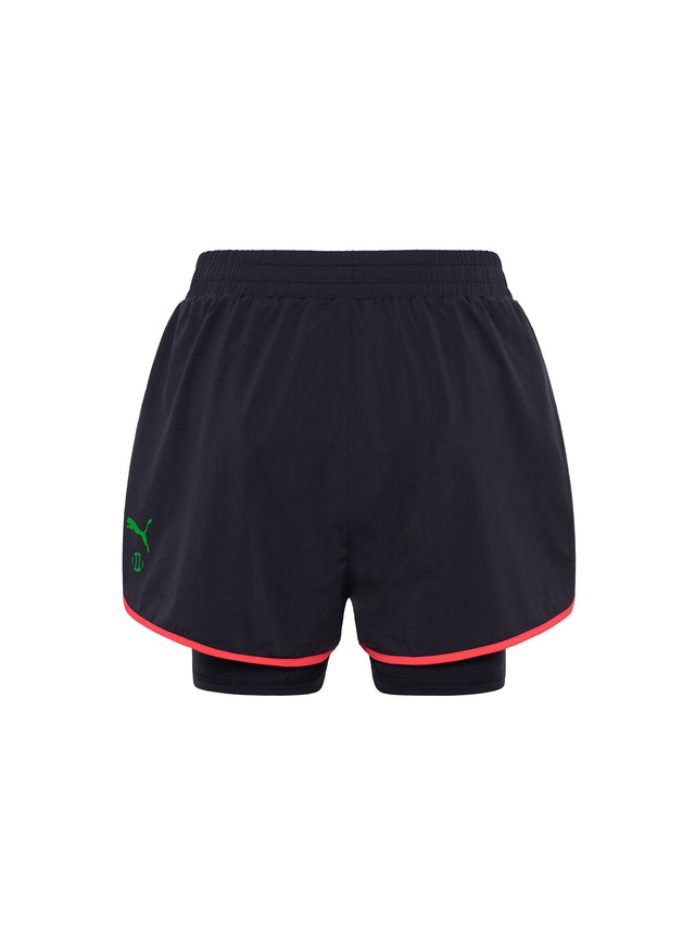 Puma X Modibodi 2 in 1 Active Short Moderate Black/Fire Orchid Puma Green