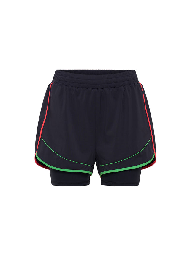 Puma X Modibodi 2 in 1 Active Short Moderate Black/Fire Orchid Puma Green