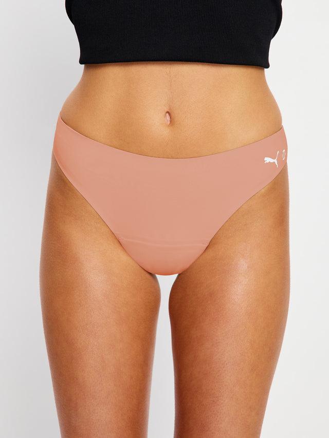 Tanga actif sans couture Puma X Modibodi Crème de Café Rose clair