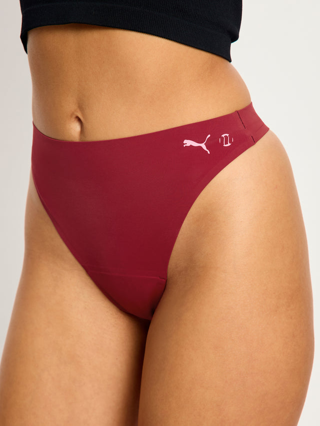 String Puma X Modibodi sans coutures Actif taille haute flux léger Rouge caramélisé