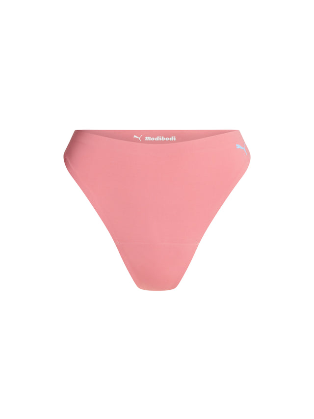 Puma X Modibodi Seamfree Active Hi Waist Thong Light Whisky Rose 3 Pack