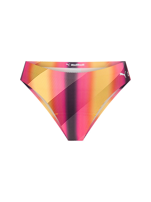 Puma X Modibodi Seamless Active Printed Hi-Leg Cheeky Moderate Sunset Glow Gelb