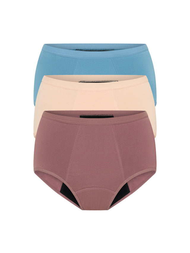 Basic Full Brief 3er-Pack Super Subtle Umbra/Plain Pink/Composure Blue