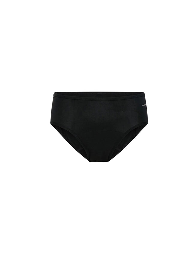 Culotte taille mi-haute basique flux moyen Noir