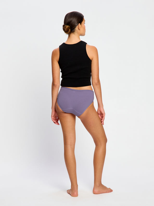 Culotte taille mi-haute basique flux moyen Violet tonic