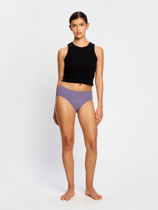 Culotte taille mi-haute basique flux moyen Violet tonic